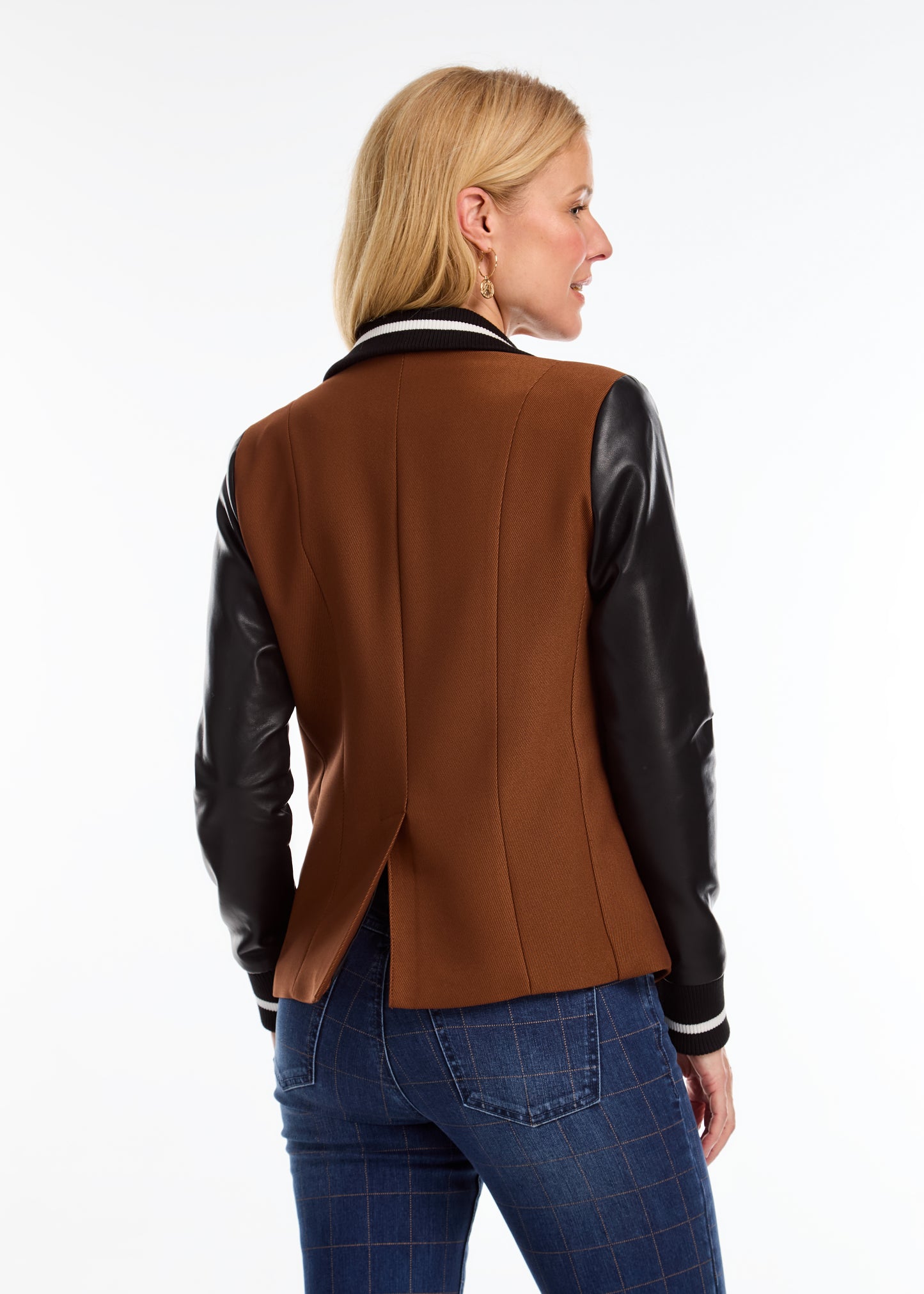 FDJ MIXED MEDIA BLAZER - ESPRESSO - Vi-Leen's Fashions