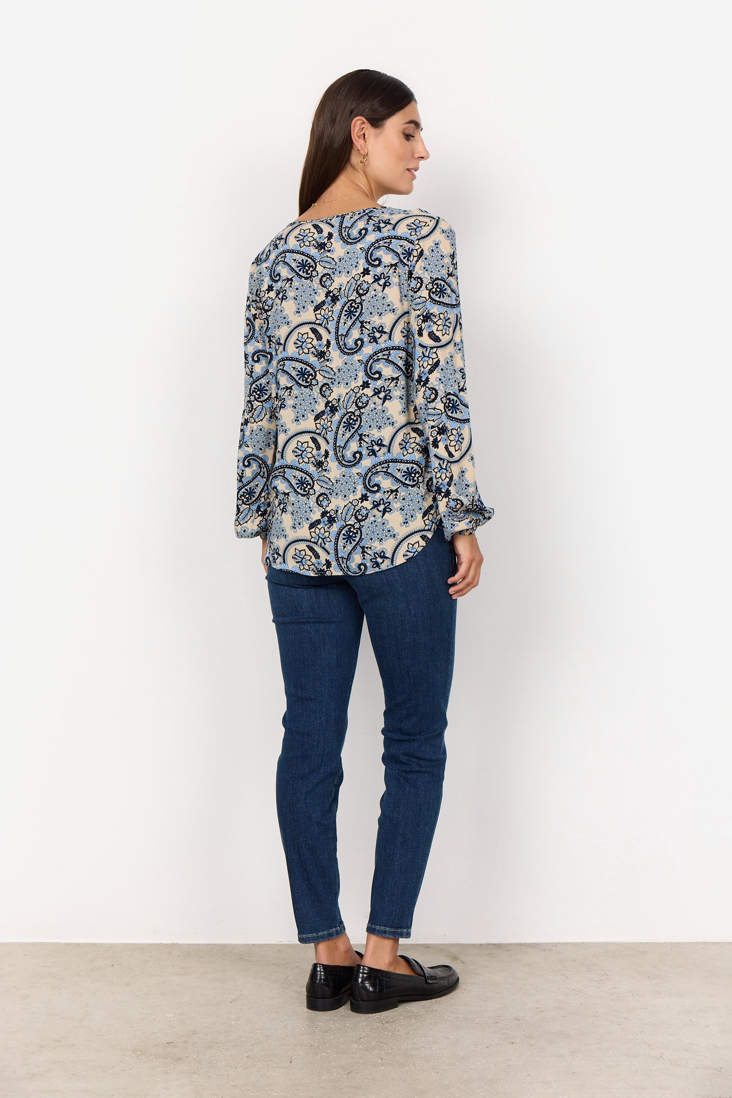 SOYACONCEPT OCEANA V-NECK BLOUSE - AIR BLUE