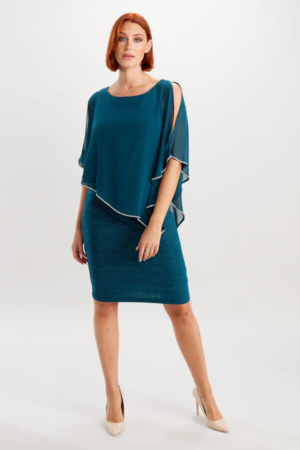 FRANK LYMAN RHINESTONE TRIM DRESS - JADE - Vi-Leen's Fashions