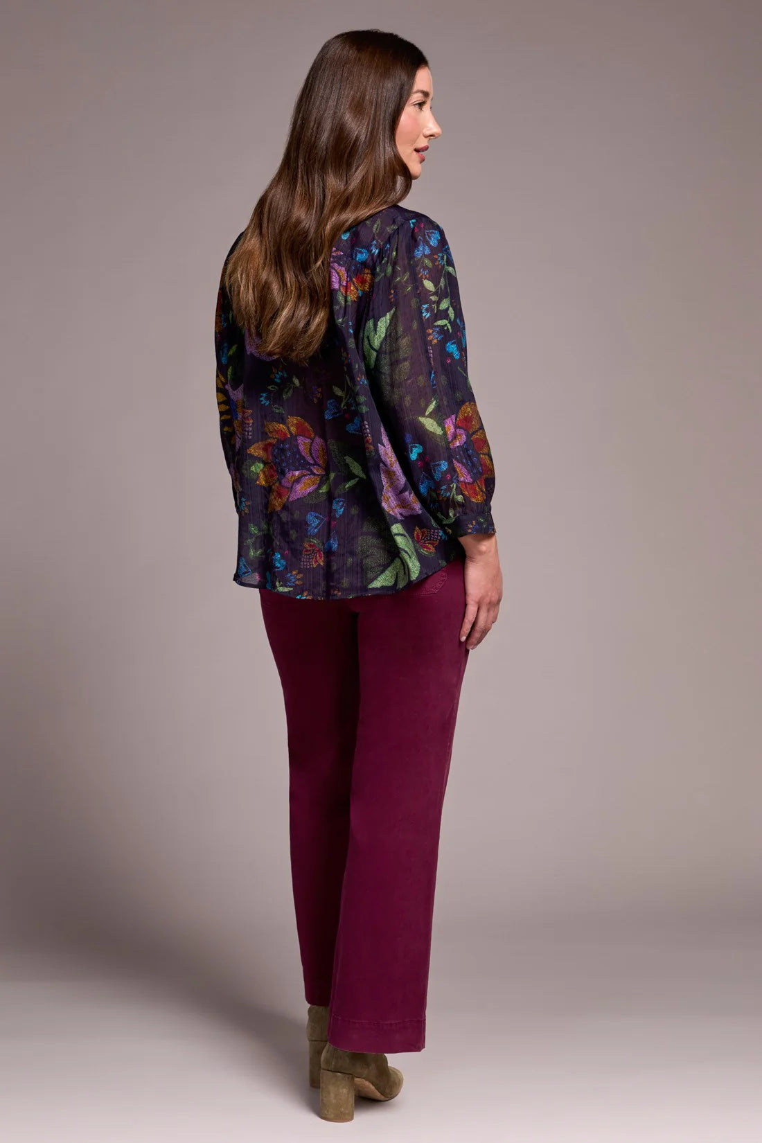 TRIBAL DOLMAN SLEEVE WIDE BLOUSE - NIGHT FALL