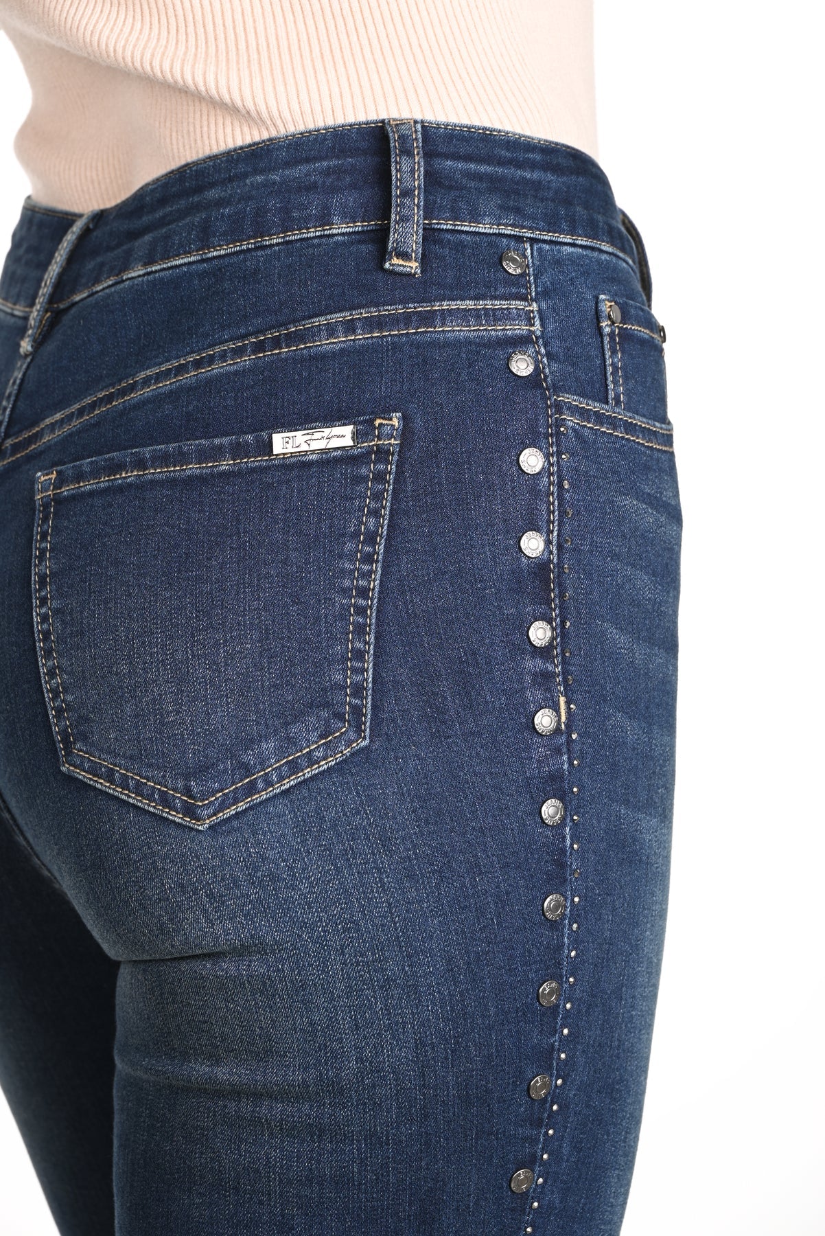 FRANK LYMAN SIDE SEAM DETAIL JEAN - DARK BLUE - Vi-Leen's Fashions