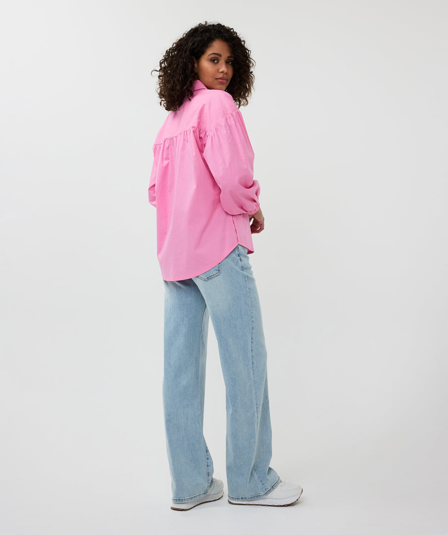 ESQUALO OVERSIZED POPLIN BLOUSE - ROSE