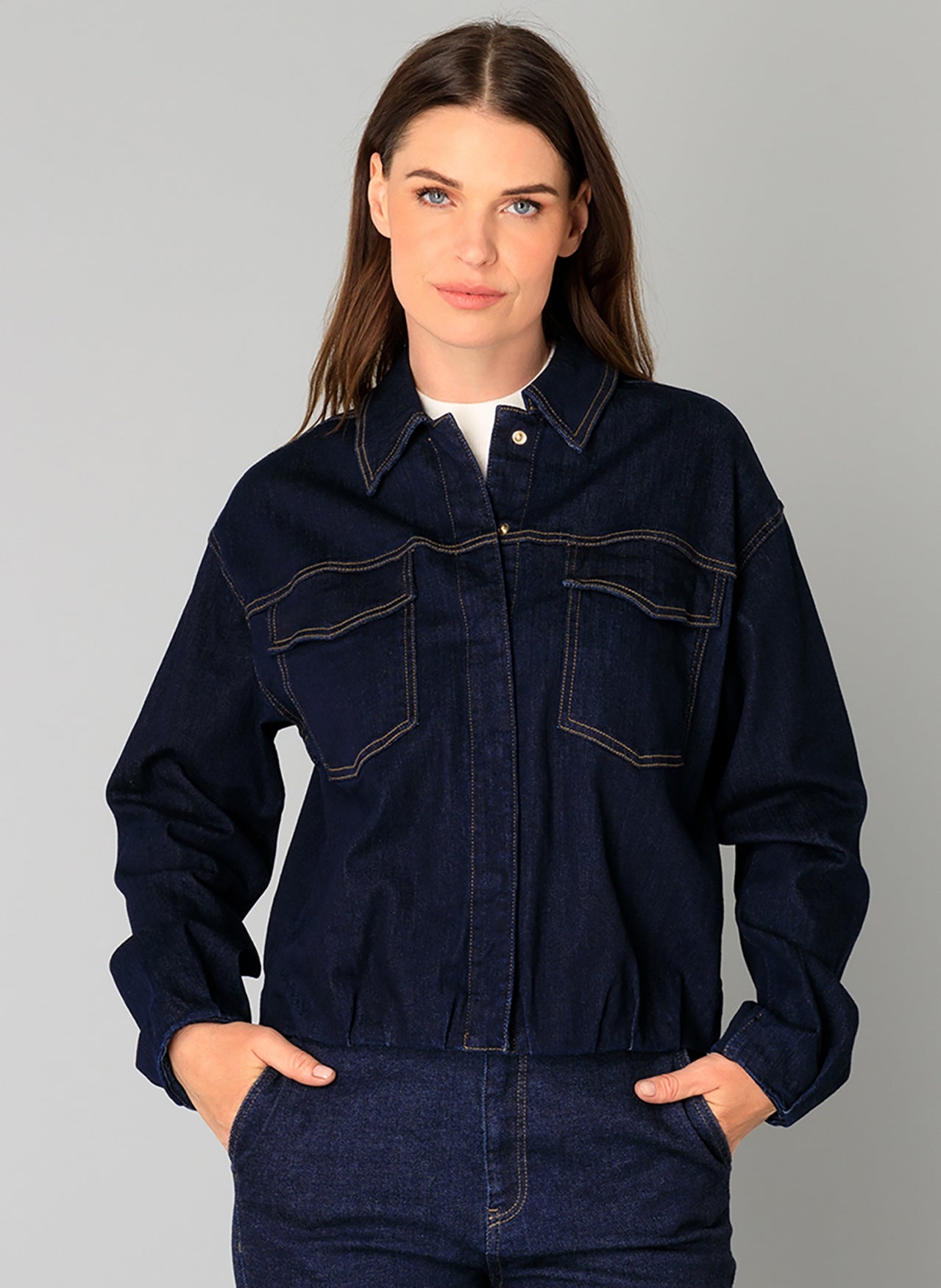 YEST BEATRIX DENIM JACKET - DARK RINSE