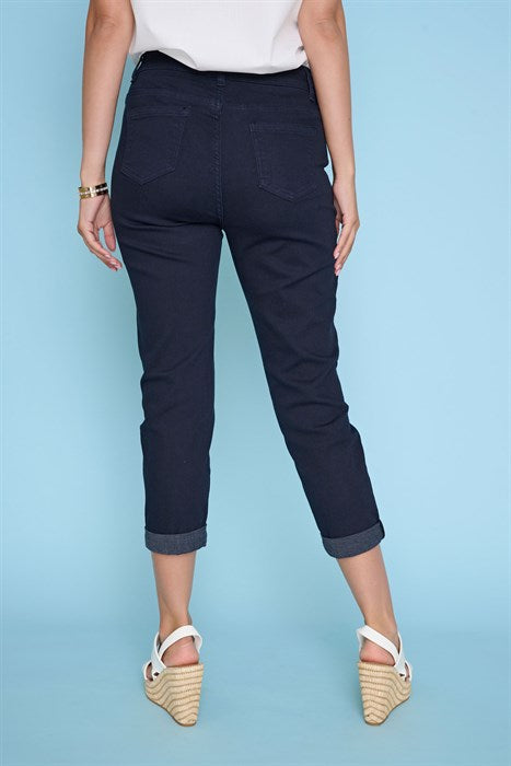 PICADILLY COTTON CROPPED PANT - DEEP NAVY