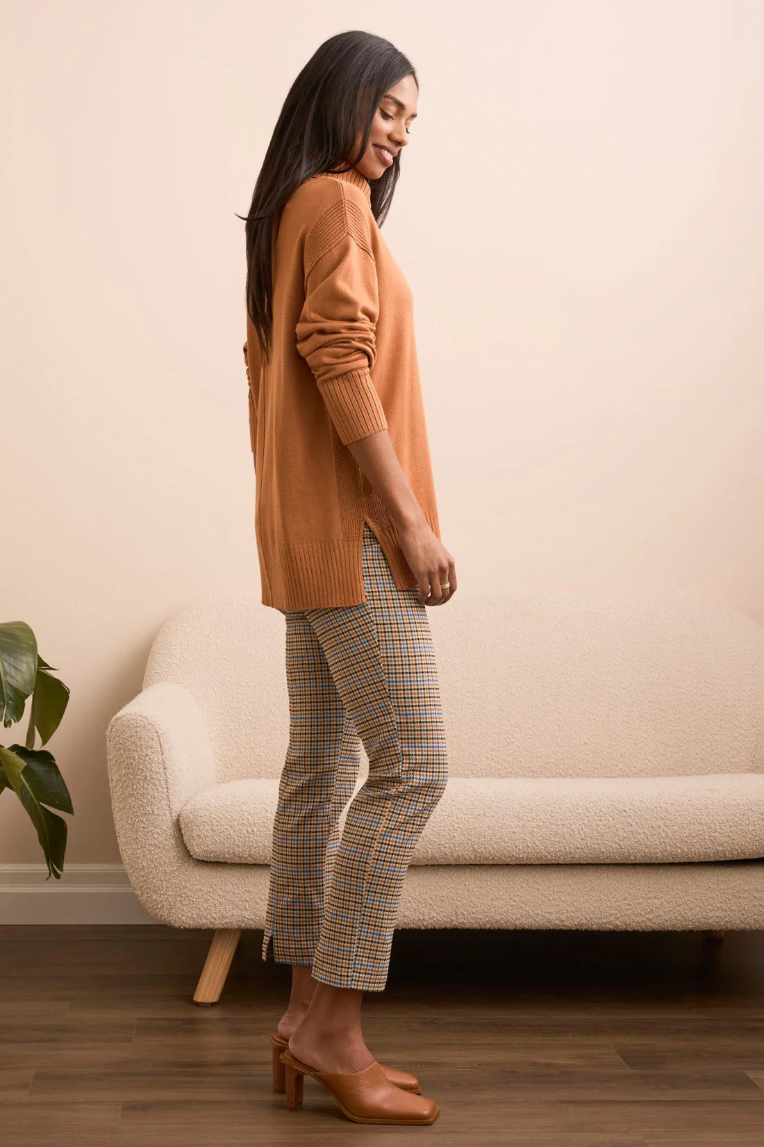 TRIBAL TURTLENECK SWEATER - BRAN