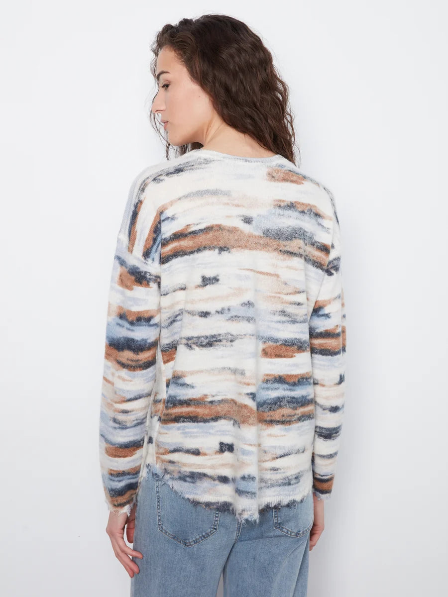 CHARLIE B REVERSIBLE PRINTED SWEATER - STREAM