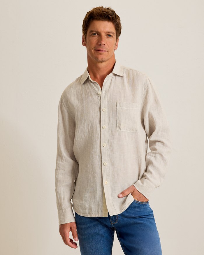 MEN'S TOMMY BAHAMA PARADISE BREEZER SHIRT - NATURAL