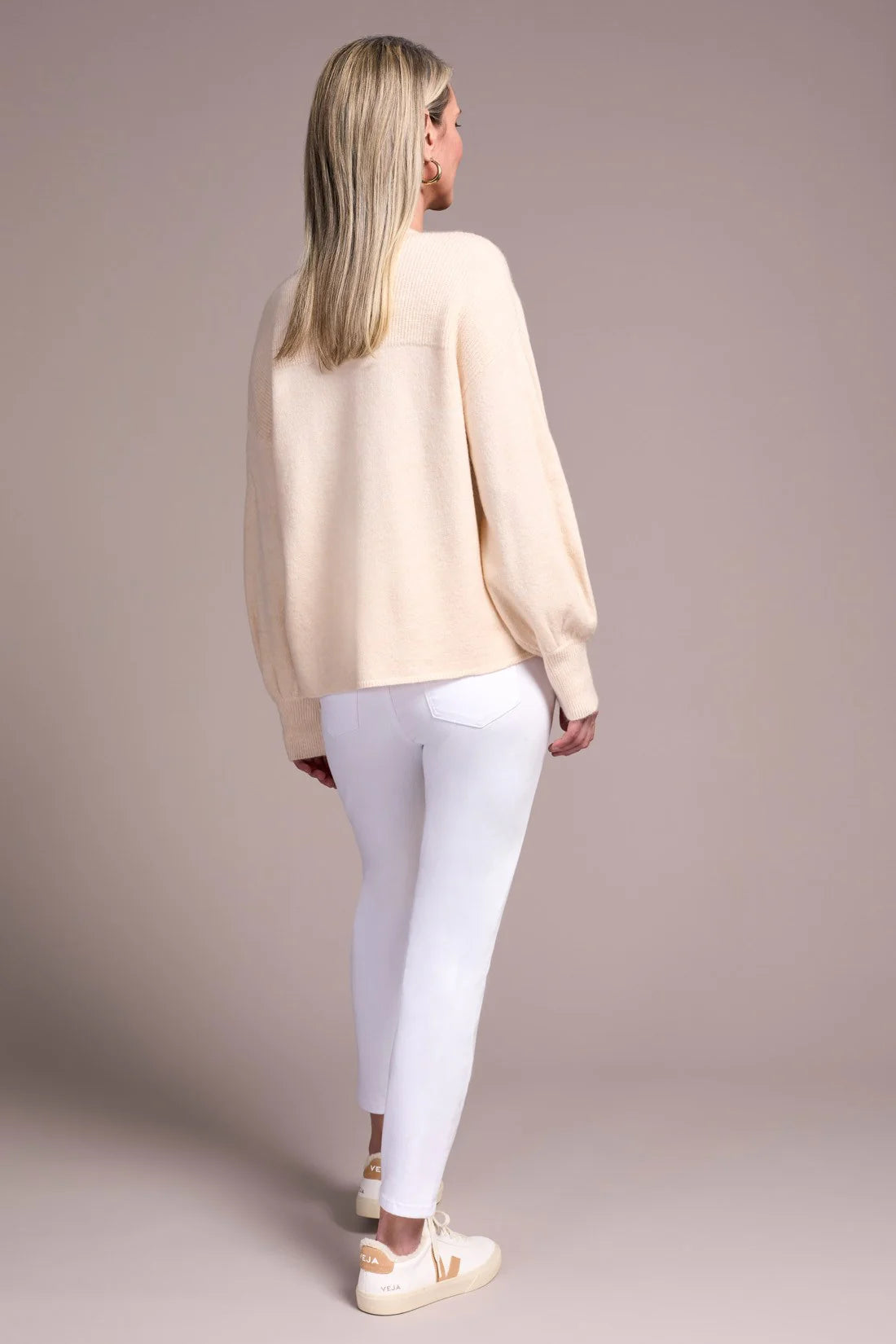 TRIBAL NOTCH NECKLINE SWEATER - MOONSTONE