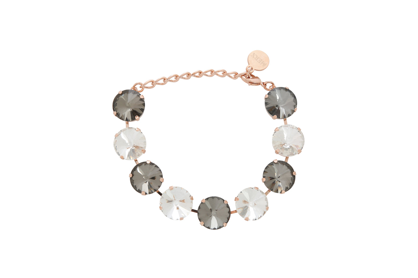 MF CRYSTAL ROSE GOLD BLACK BRACELET - Vi-Leen's Fashions
