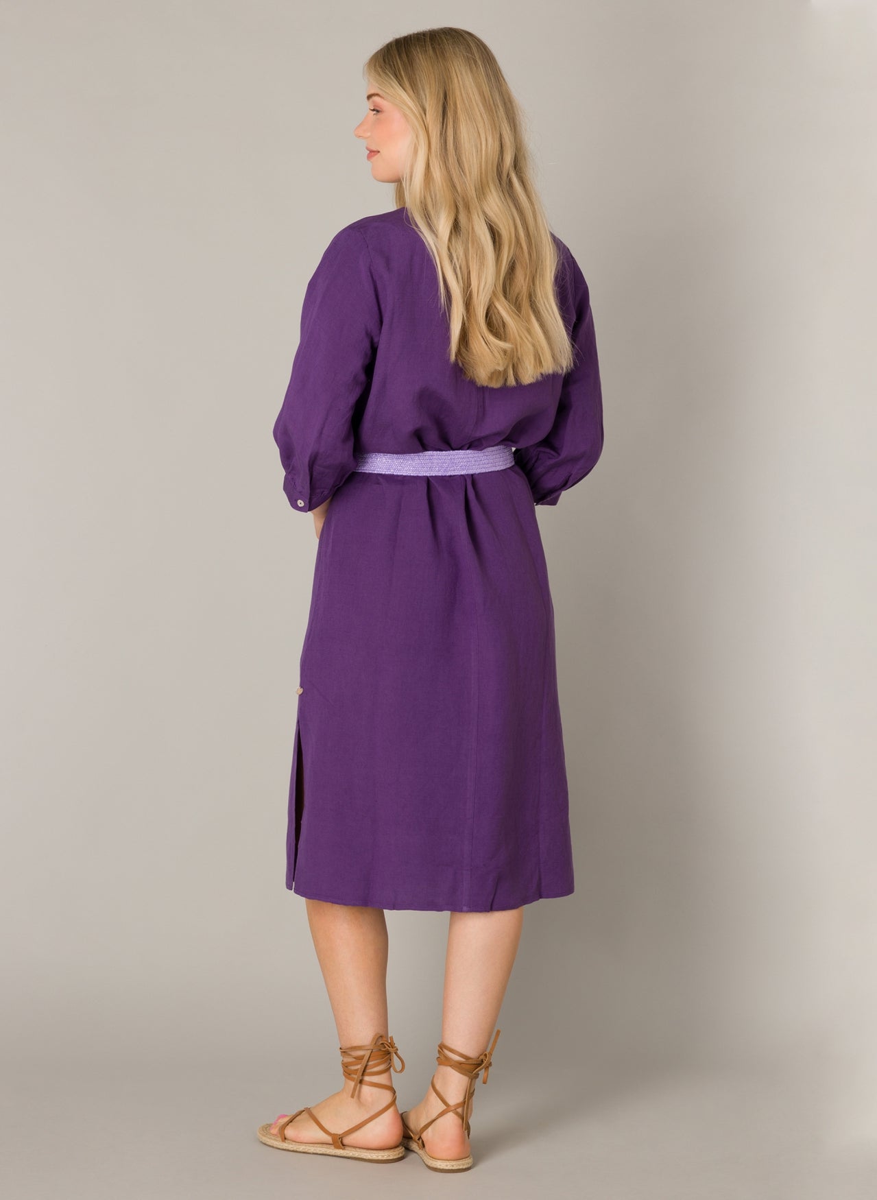 YEST ZENDAYA LINEN DRESS - PURPLE - Vi-Leen's Fashions