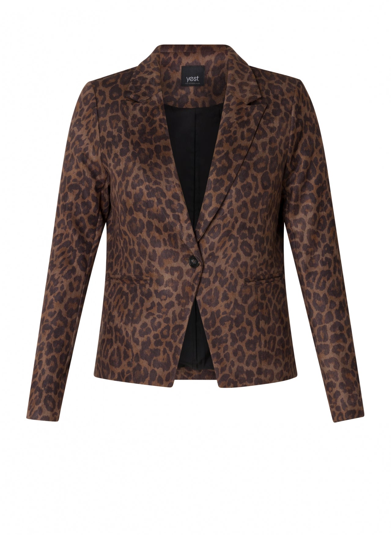 YEST CLARISSA LEOPARD PRINT BLAZER