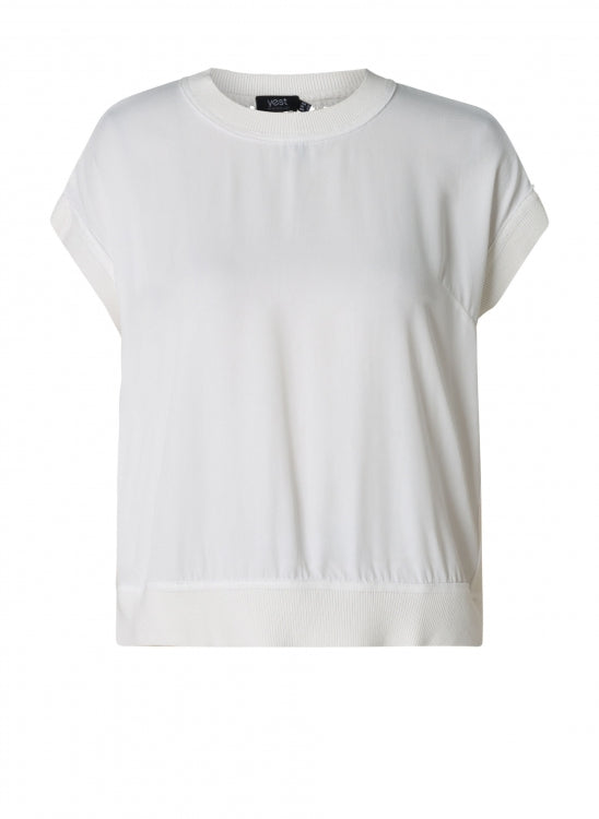 YEST TEODORA CROCHET BACK TOP - NATURAL WHITE