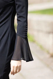 FRANK LYMAN BELL SLEEVE DRESS - BLACK - Vi-Leen's Fashions