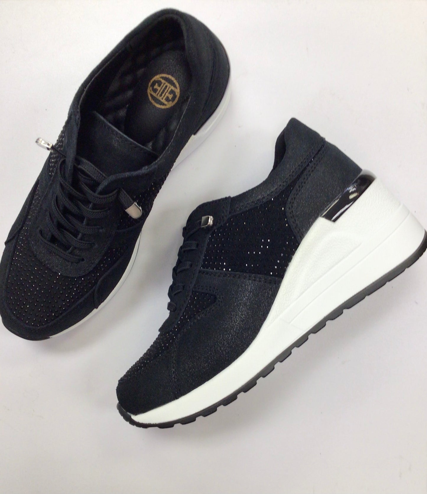 LITTLE EMPRESSES SHIMMERY SNEAKER - BLACK - Vi-Leen's Fashions