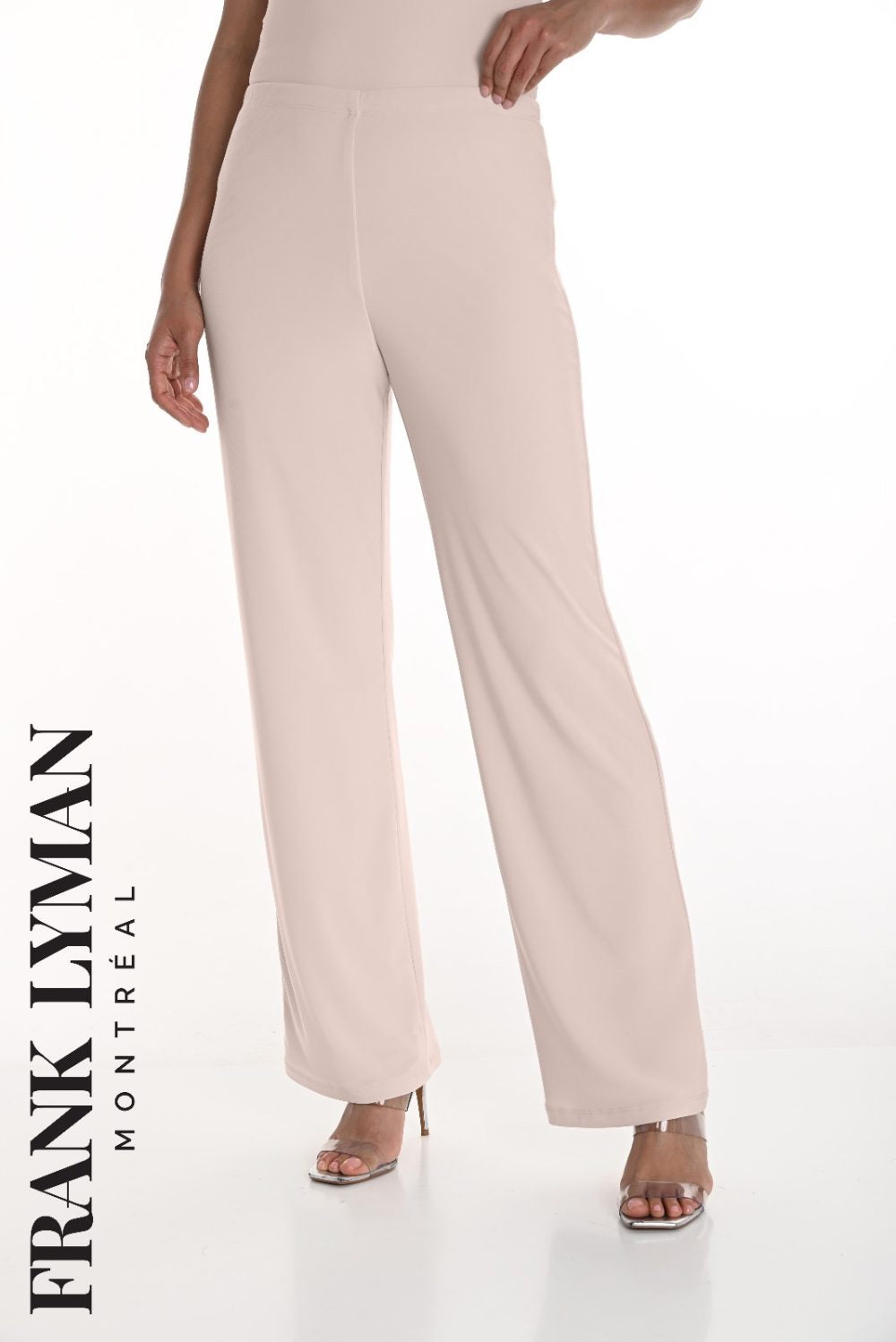 FRANK LYMAN DRESSY LINED KNIT PANT - PEARL