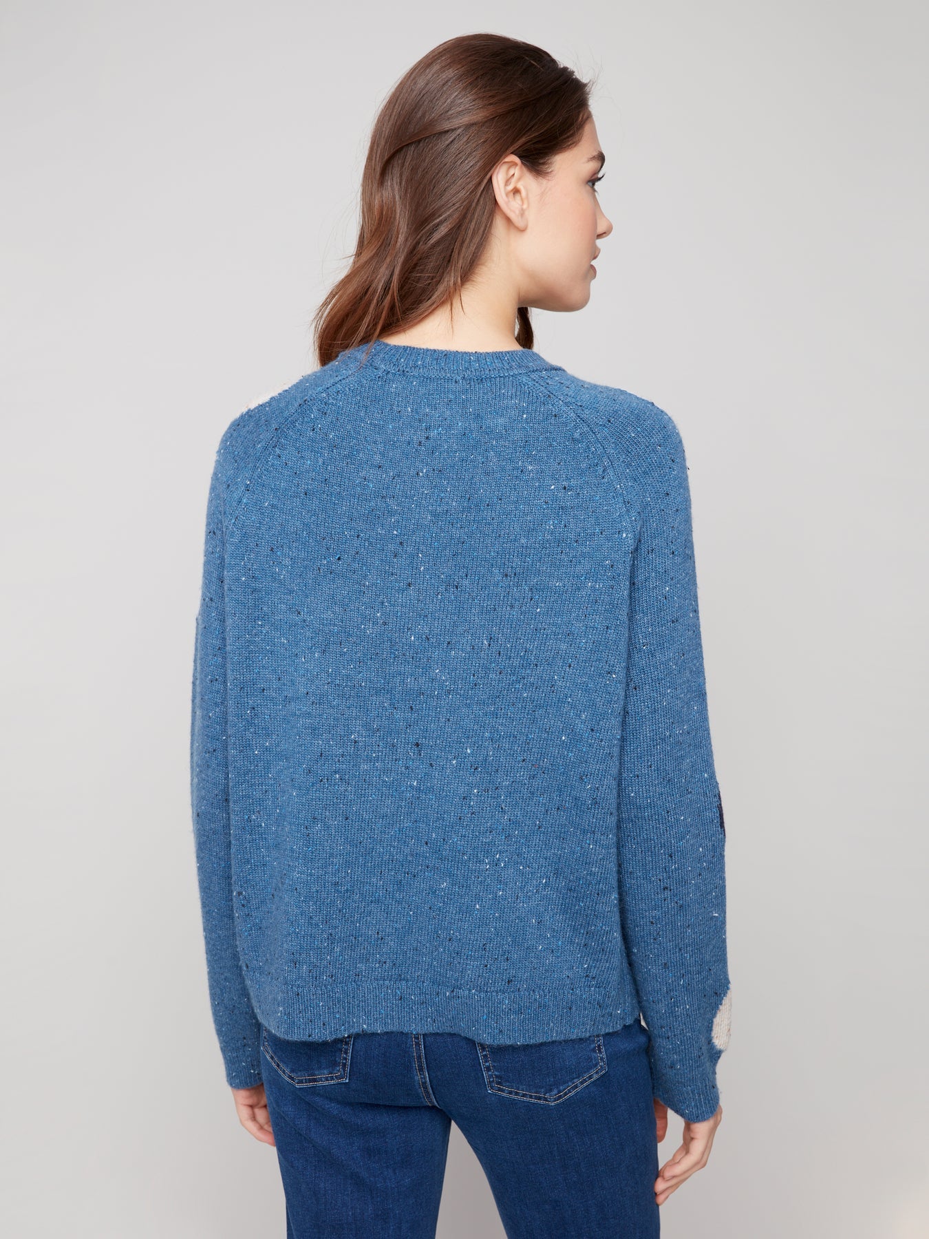 CHARLIE B NEPS YARN MOCK NECK SWEATER - OXFORD