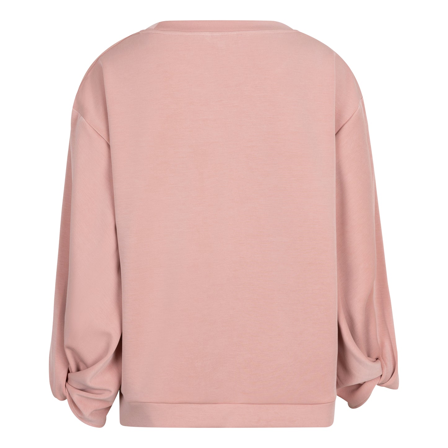 ESQUALO MODAL TWISTED SLEEVE PULLOVER - CHALK PINK