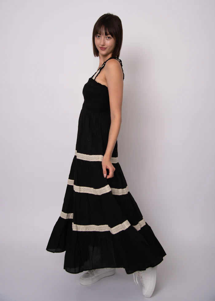 RD STYLE ARI COTTON TIER DRESS - BLACK