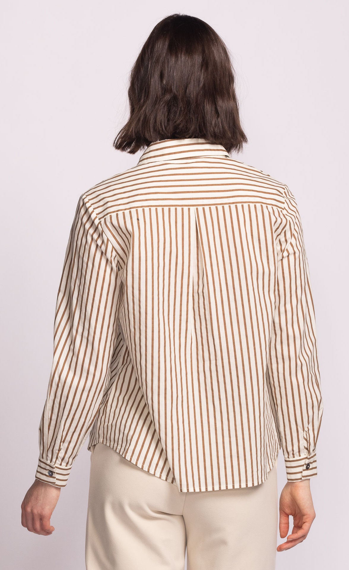 PINK MARTINI SAPPHIRE BLOUSE - BROWN STRIPE