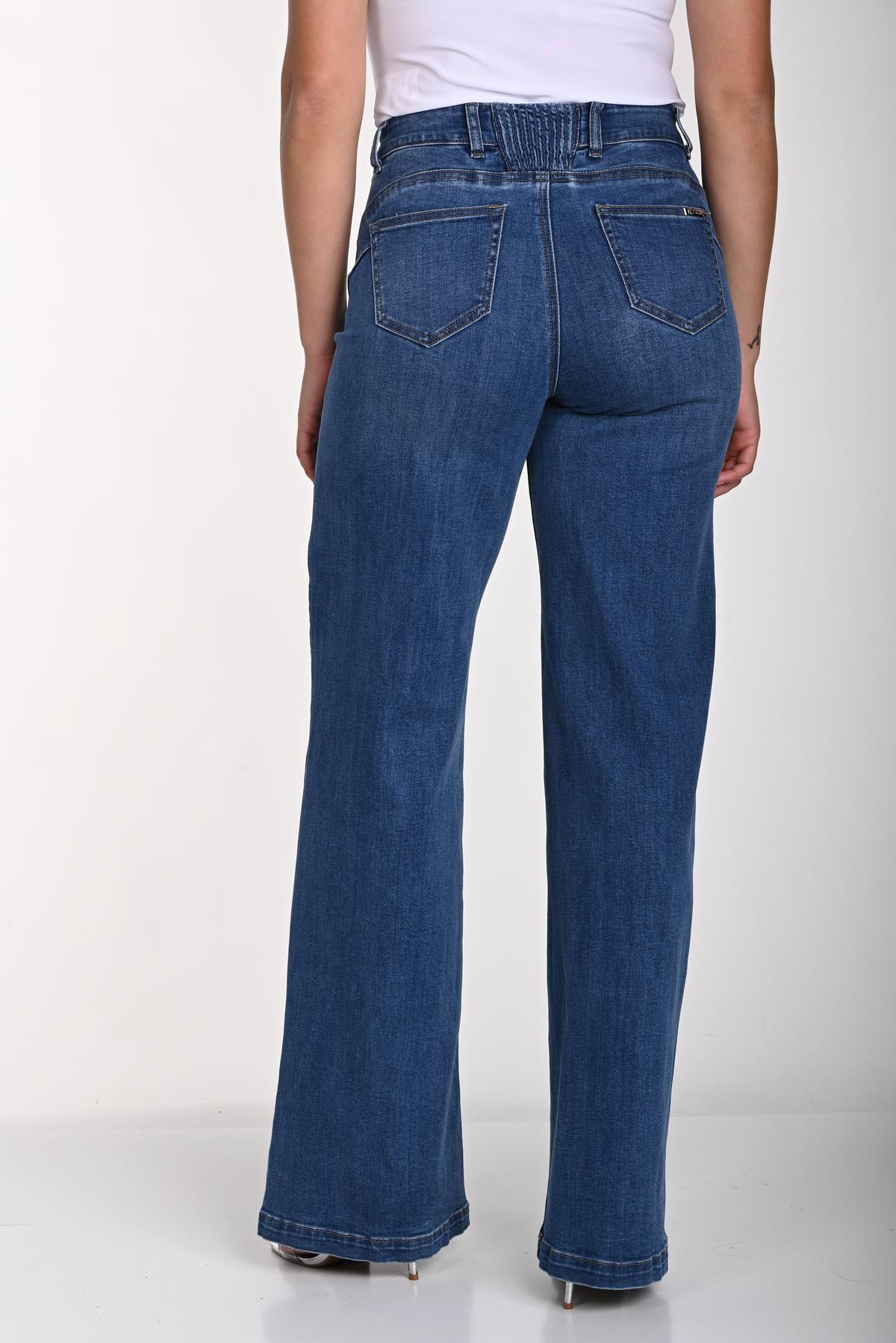 FRANK LYMAN WIDE LEG JEAN - BLUE - Vi-Leen's Fashions