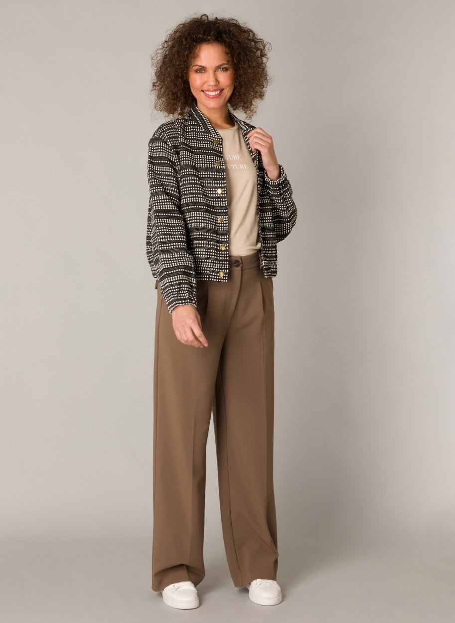 YEST TEXTURED BLACK & OFF WHITE JACKET - Vi-Leen's Fashions