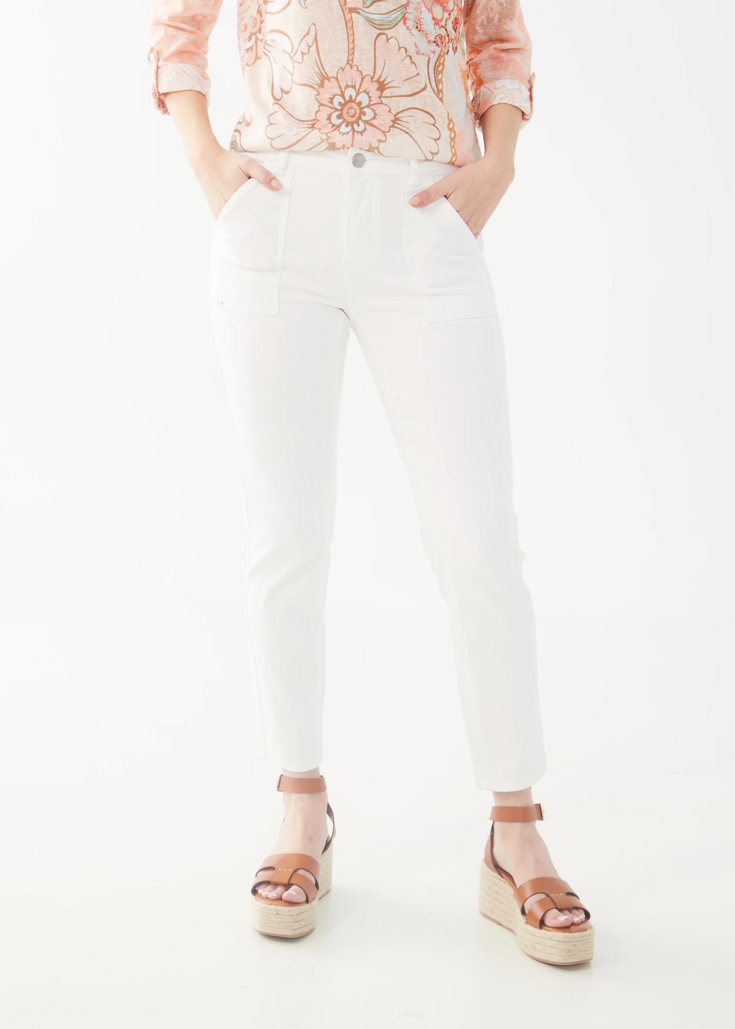 FDJ OLIVIA STRAIGHT ANKLE LENGTH - WHITE - Vi-Leen's Fashions