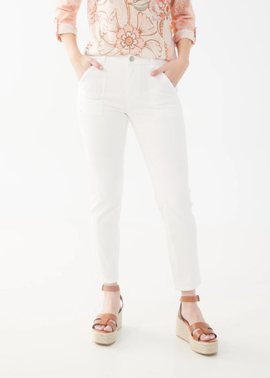 FDJ OLIVIA STRAIGHT ANKLE LENGTH - WHITE - Vi-Leen's Fashions
