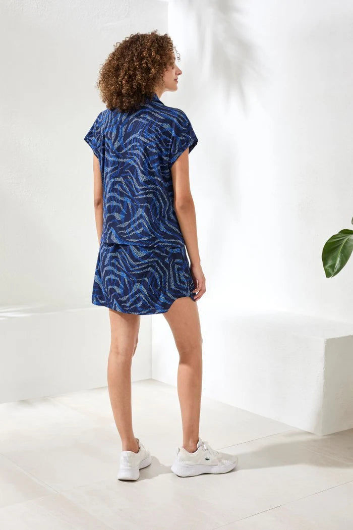 TRIBAL SLEEVELESS POLO SHIRT - AQUATIC