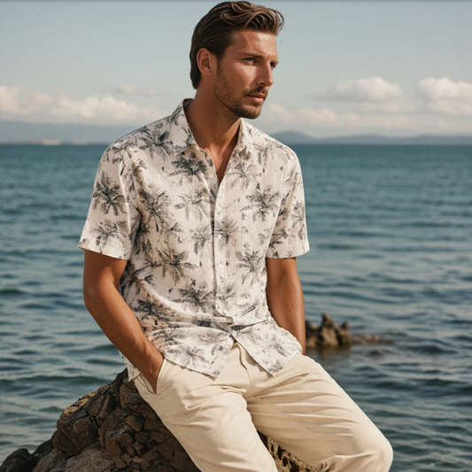 MEN'S POINT ZERO TRAVELER 4-WAY STRETCH SHIRT - CHROME