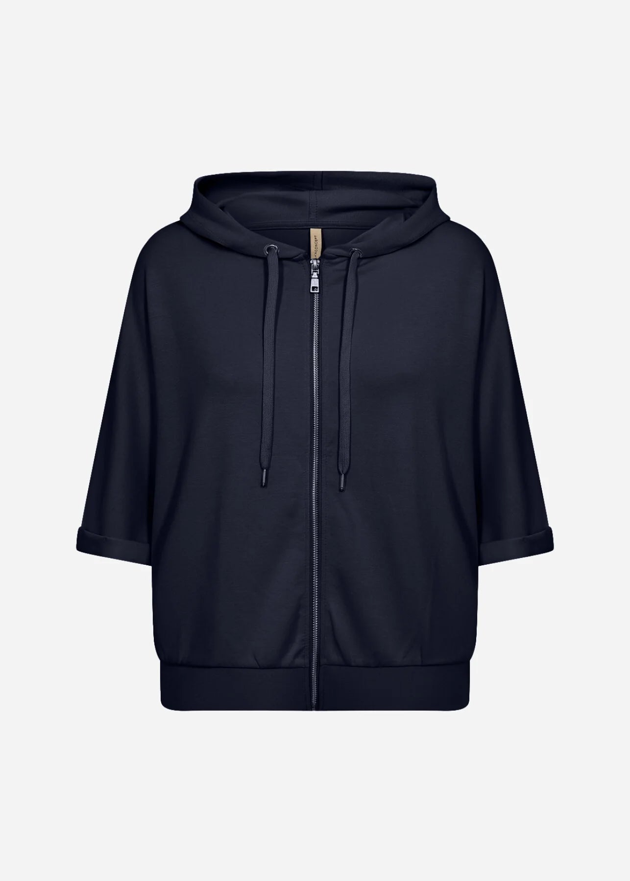 SOYACONCEPT BANU SHORT SLEEVE HOODIE JACKET - NAVY