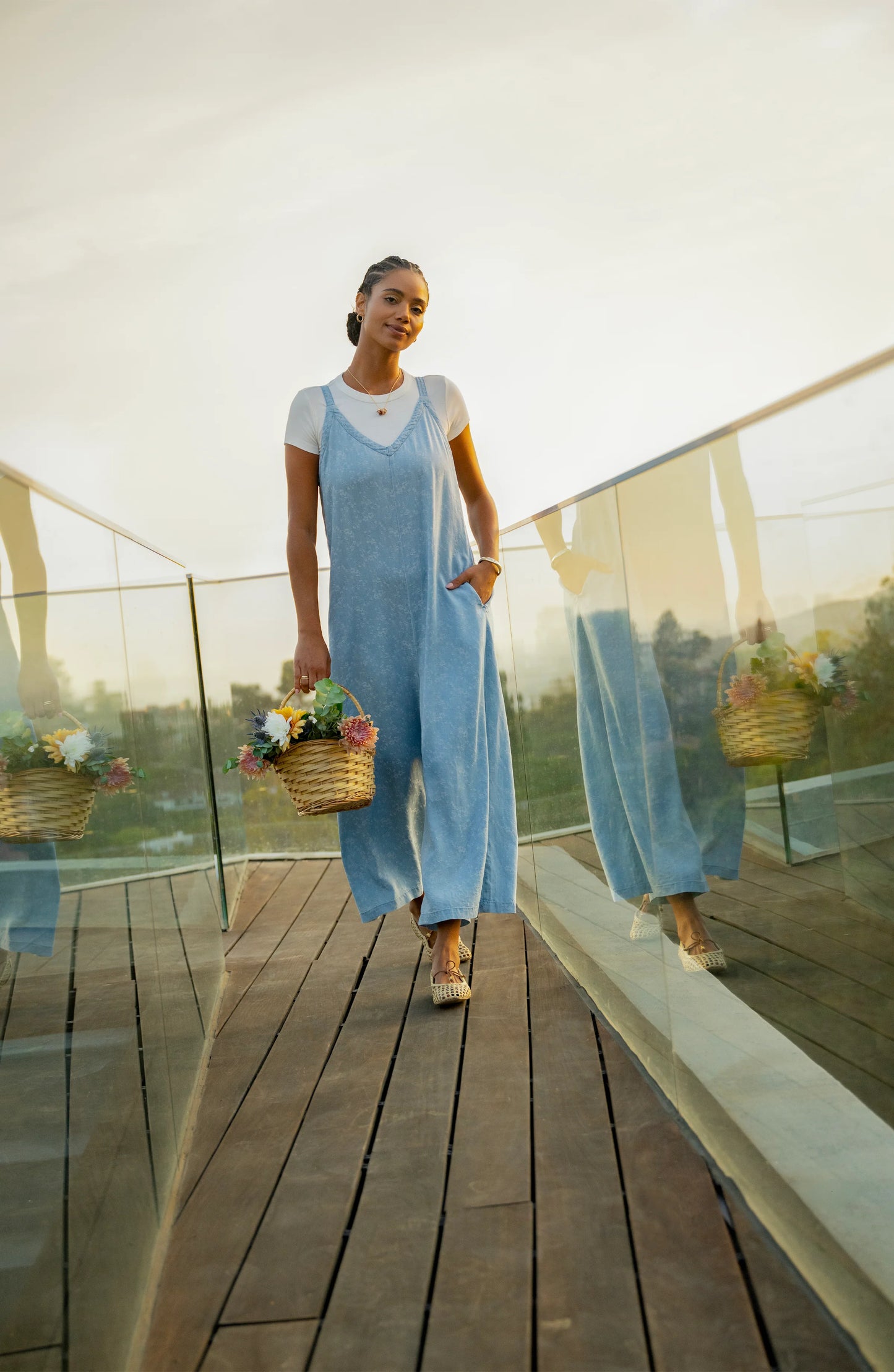 LIVERPOOL WIDE LEG CROP JUMPSUIT - ROSE ICE - Vi-Leen's Fashions