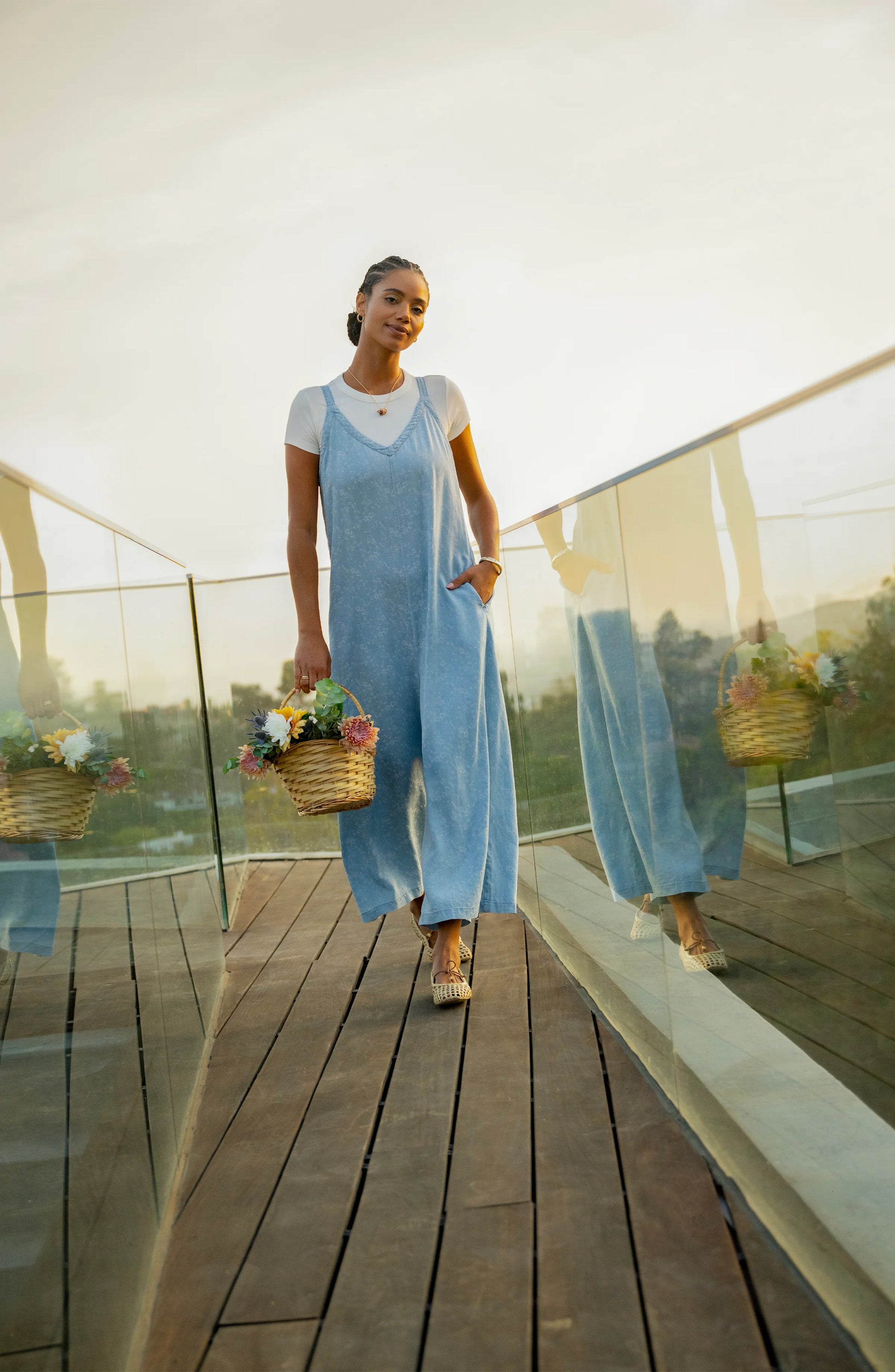 LIVERPOOL WIDE LEG CROP JUMPSUIT - ROSE ICE - Vi-Leen's Fashions