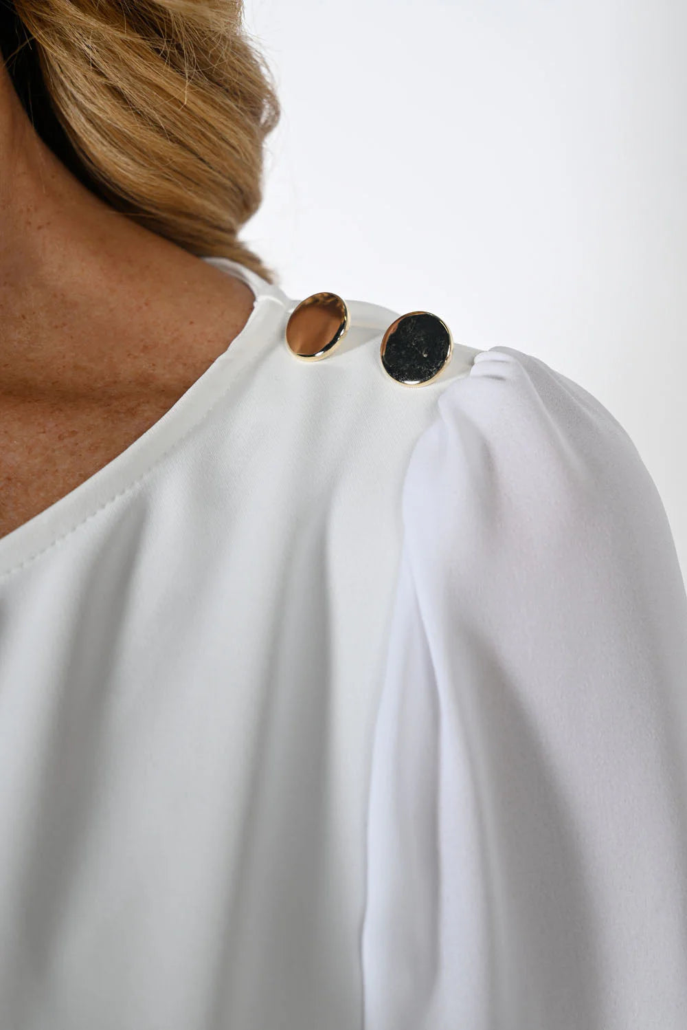 FRANK LYMAN OFF WHITE TOP WITH GOLD BUTTONS