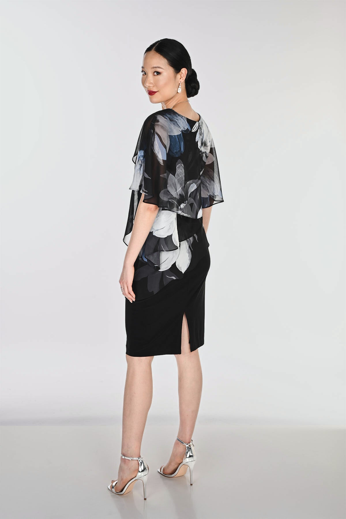 FRANK LYMAN TIERED DRESS - BLACK/GREY