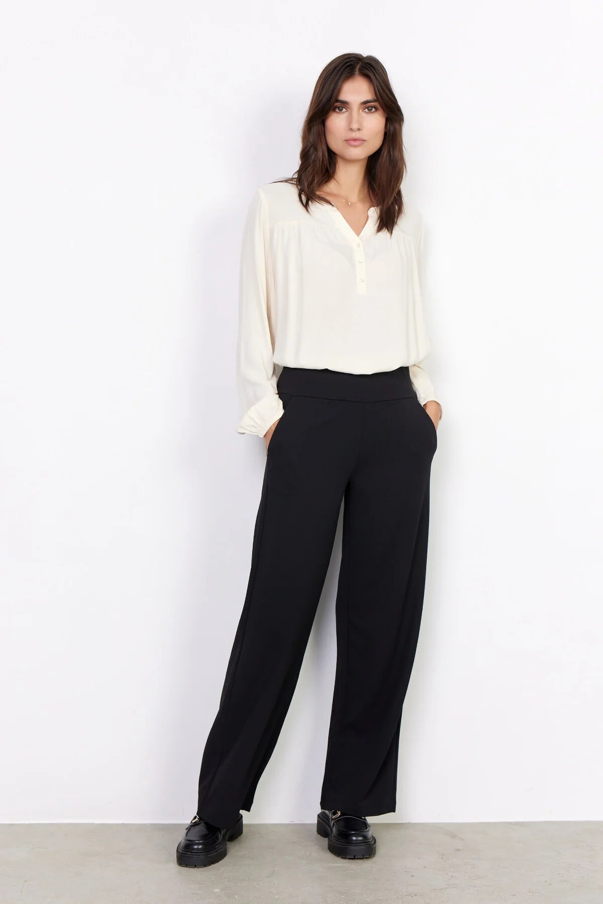 SOYACONCEPT SIHAM WIDE LEG PANT - BLACK