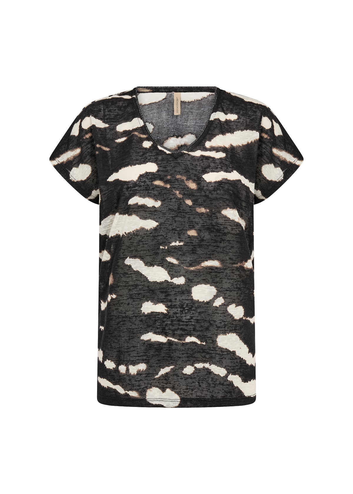 SOYACONCEPT ARETHA V-NECK TOP - BLACK MIX