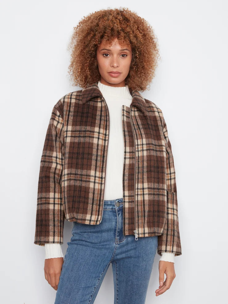 CHARLIE B BOMBER JACKET - CHOCOLATE - Vi-Leen's Fashions