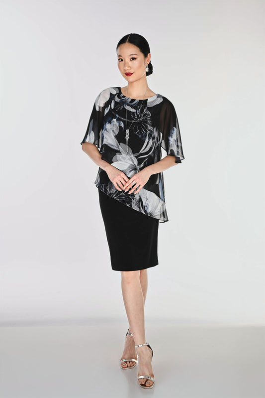 FRANK LYMAN TIERED DRESS - BLACK/GREY