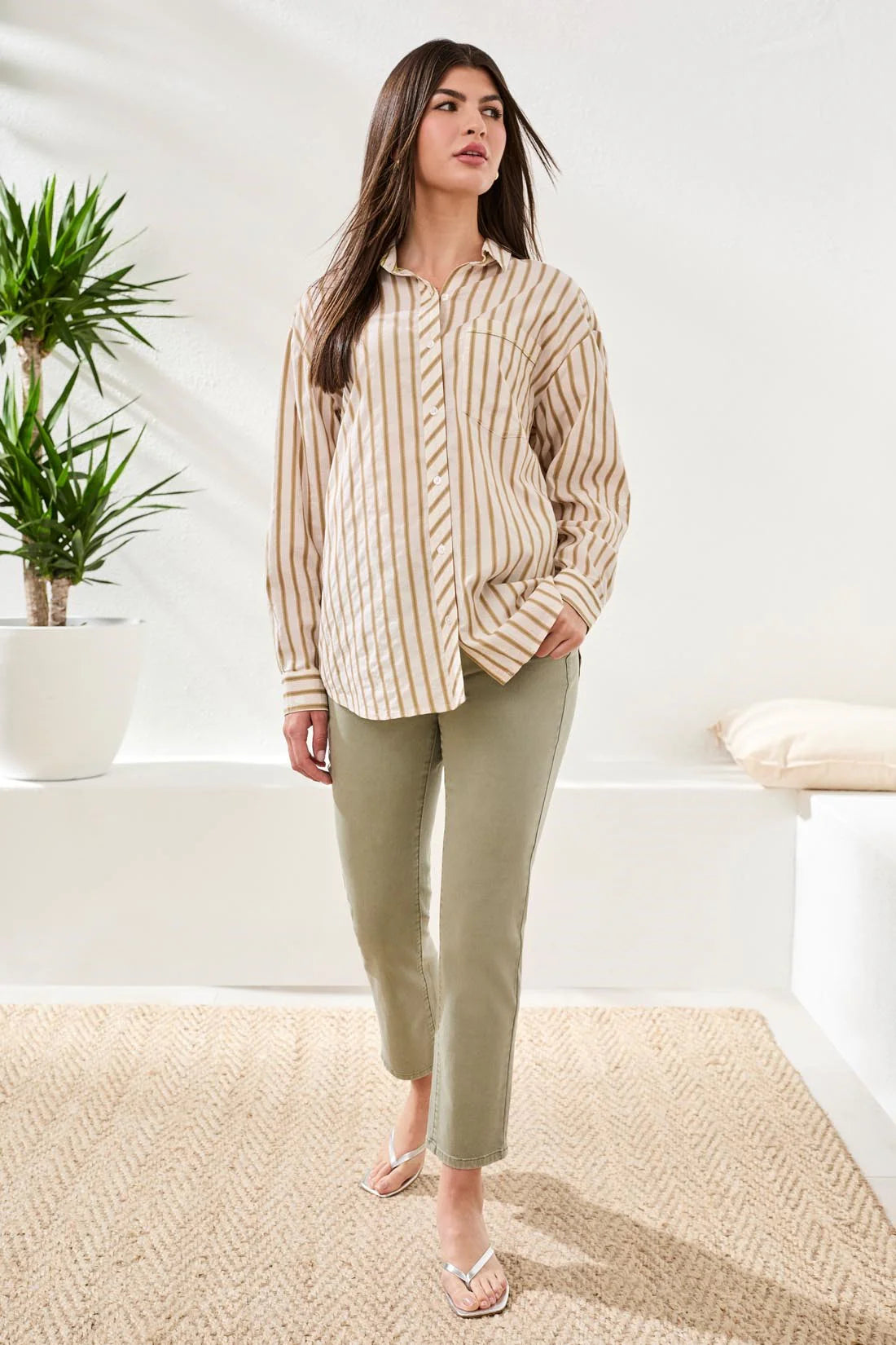 TRIBAL ROLL UP SLEEVE SHIRT - RAIN FOREST