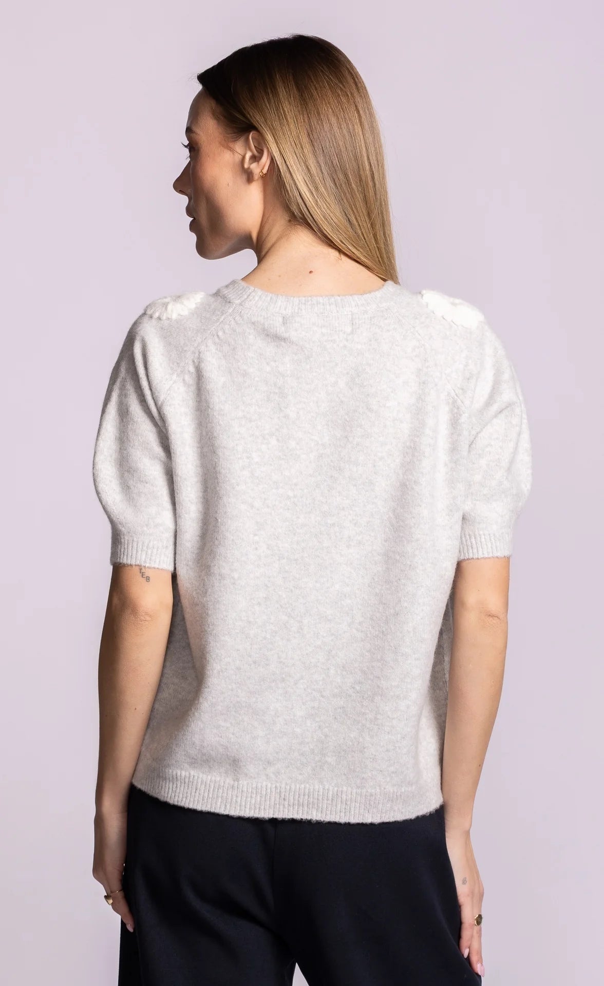 PINK MARTINI DAISY SWEATER - GREY - Vi-Leen's Fashions
