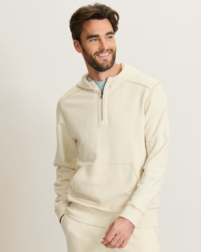 MEN'S TOMMY BAHAMA CIRRUS BREEZE HALF ZIP HOODIE - NATURAL - Vi-Leen's Fashions