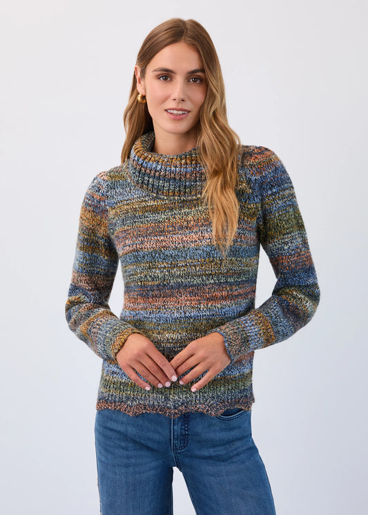 FDJ ENVELOPE COLLAR SWEATER - COOL SPACEDYE