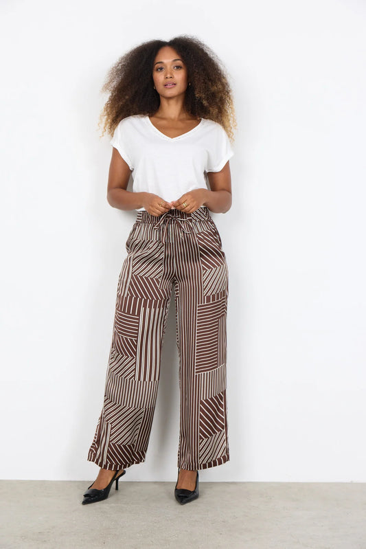 SOYACONCEPT CATARINA PRINT PANT - ROCKY ROAD - Vi-Leen's Fashions