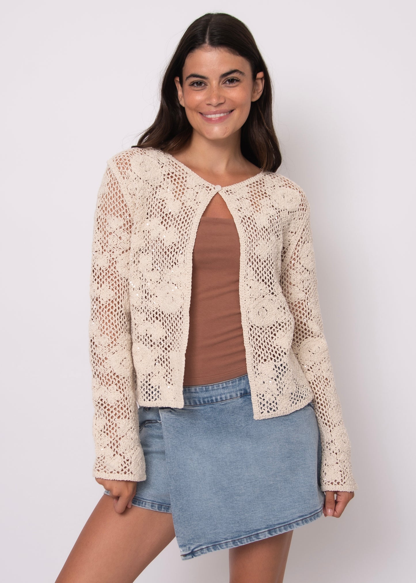 RD STYLE DOMINICA CARDIGAN - BEIGE - Vi-Leen's Fashions