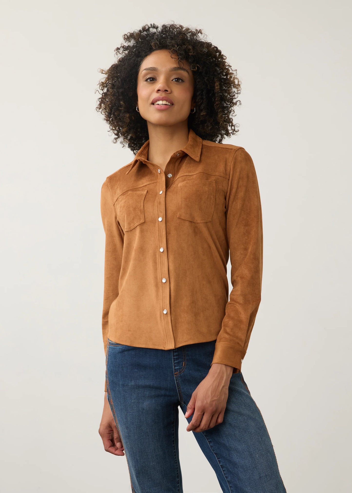FDJ SUEDE SHIRT - DARK CARAMEL