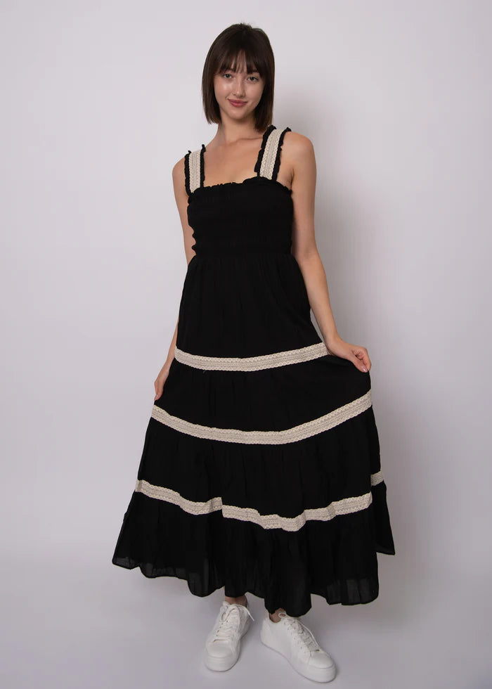 RD STYLE ARI COTTON TIER DRESS - BLACK