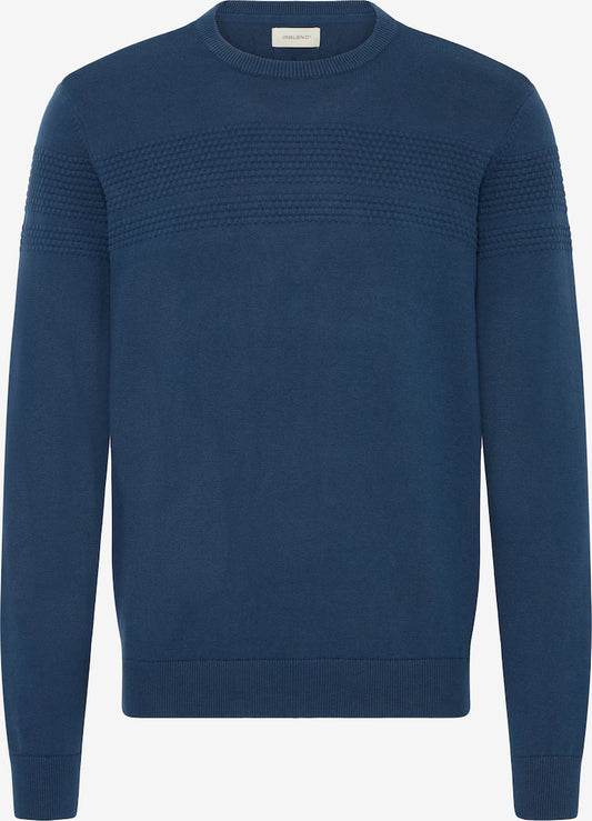 BLEND CREW NECK SWEATER - NAVY