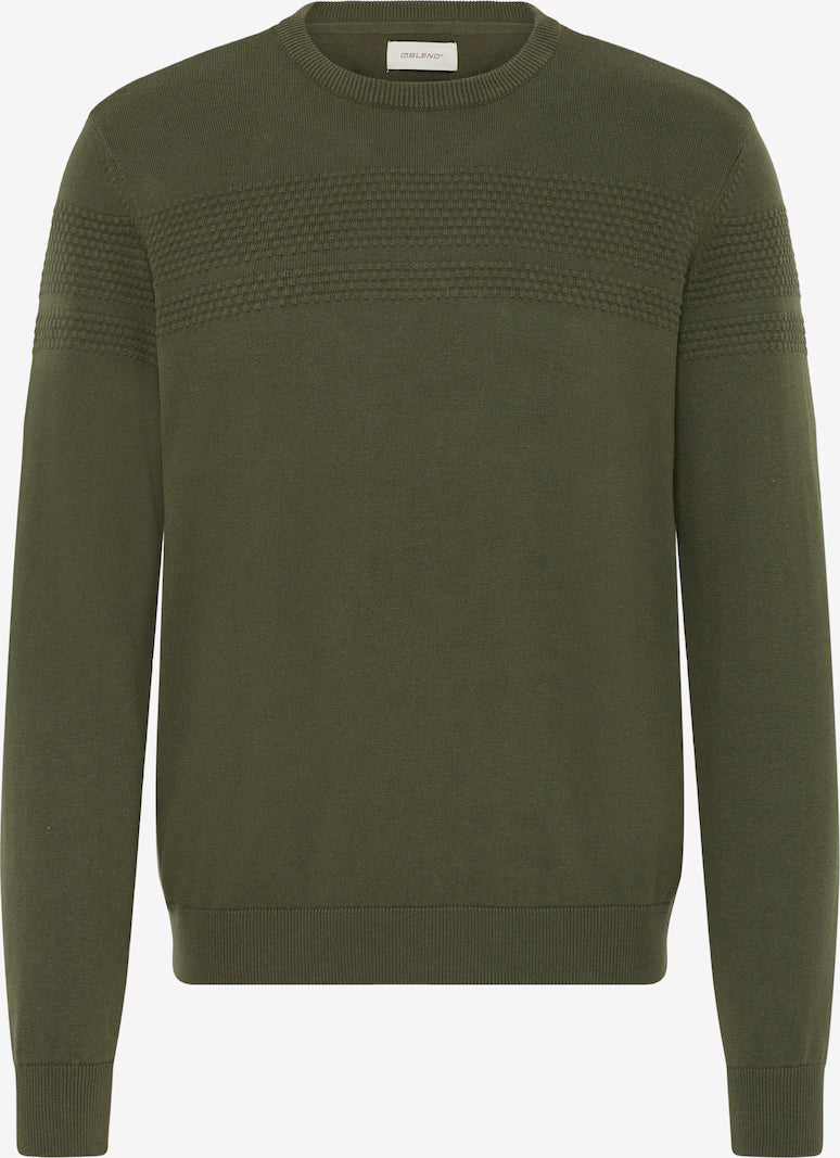 BLEND CREW NECK SWEATER - FOREST NIGHT