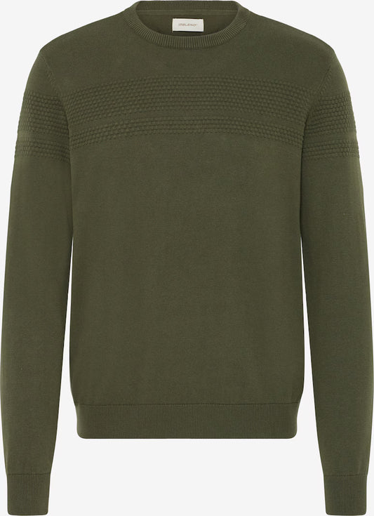 BLEND CREW NECK SWEATER - FOREST NIGHT