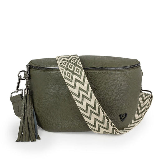 KIMBERLEY VEGAN LEATHER CROSSBODY - OLIVE